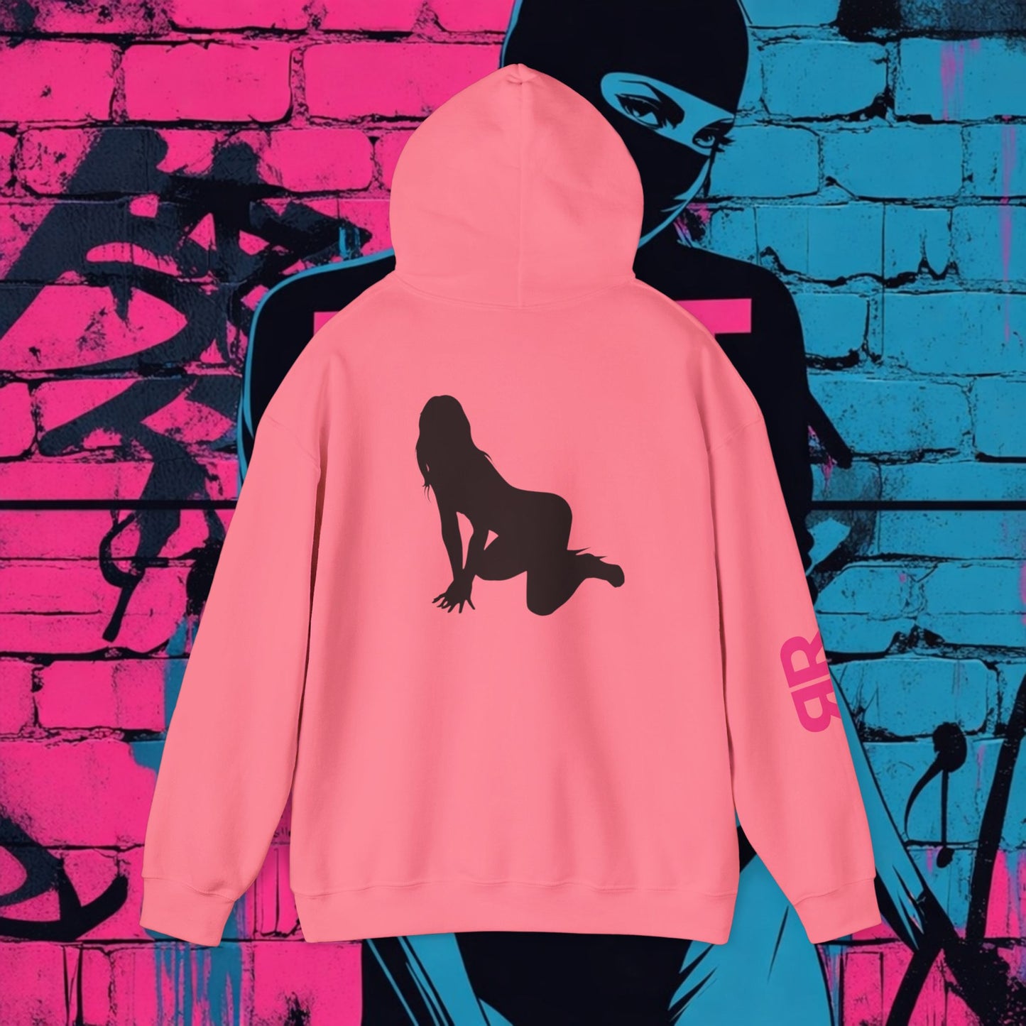 Riot Rack Pin-Up Rebel Hoodie | Bold Graphic Streetwear Hoodie | Vintage Front Print & Silhouette Back