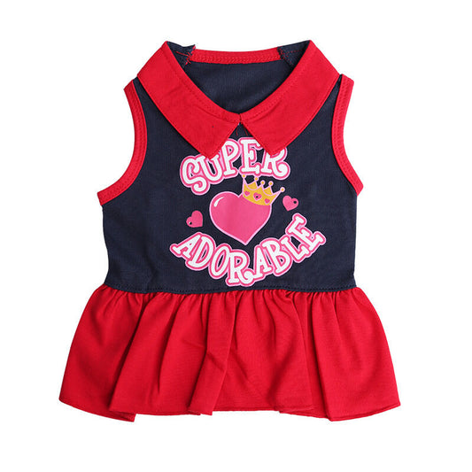 2-Piece Dog Summer Dress Set | Team Spirit & Super Adorable | Peter Pan Collar