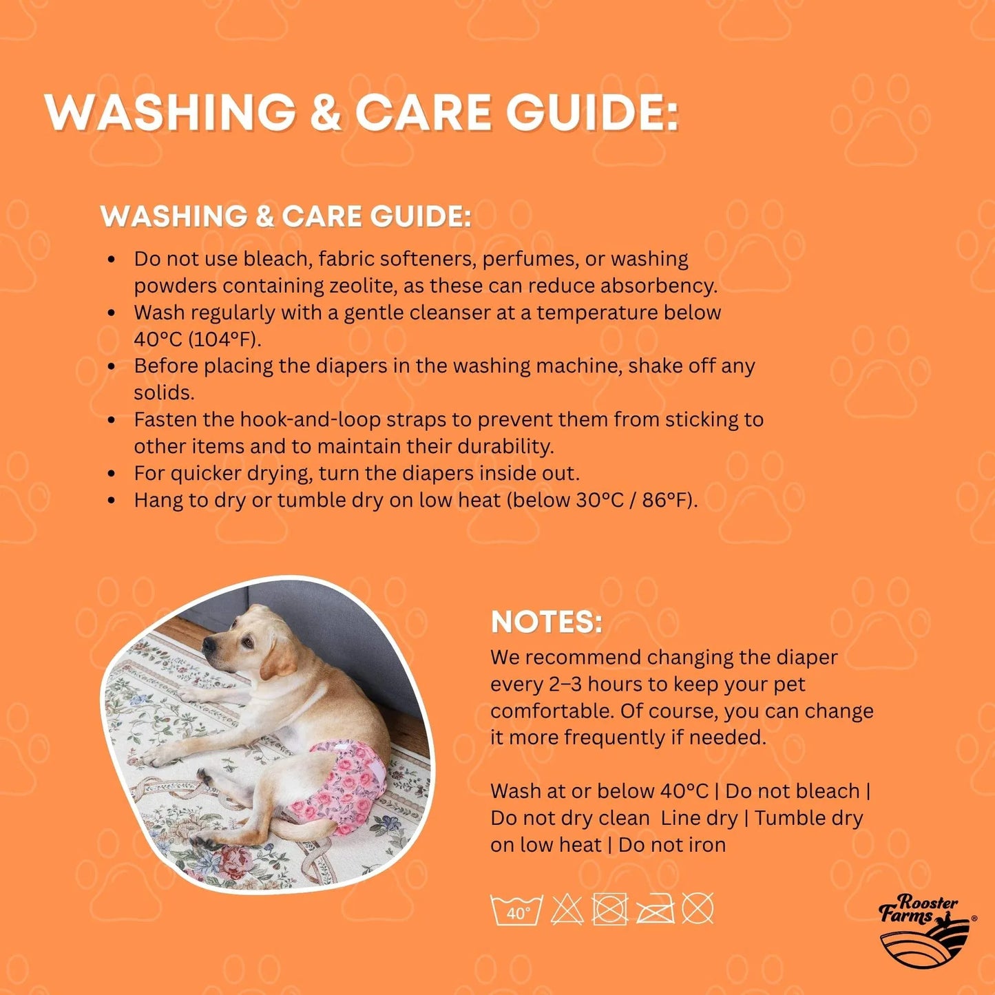 Reusable Dog Diapers 3-Pack | Washable Nappies for Female Dogs