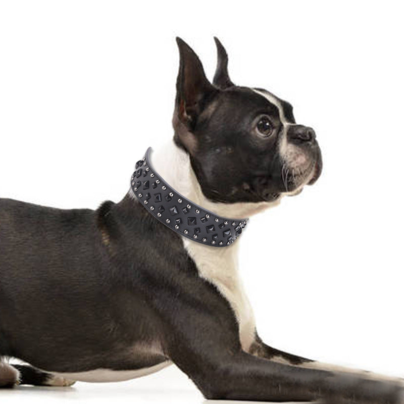 Spiked PU Leather Dog Collar - For Dogs with Main Character Energy