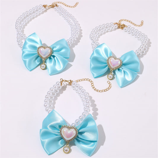 Pet Pearl Necklace Collar 2-Pack - Fancy AF for Your Fur Baby
