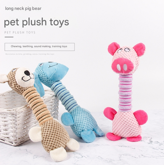 Long Neck Squeaky Dog Toy 2-Pack - Built for Shaking, Squeaking & Chaos