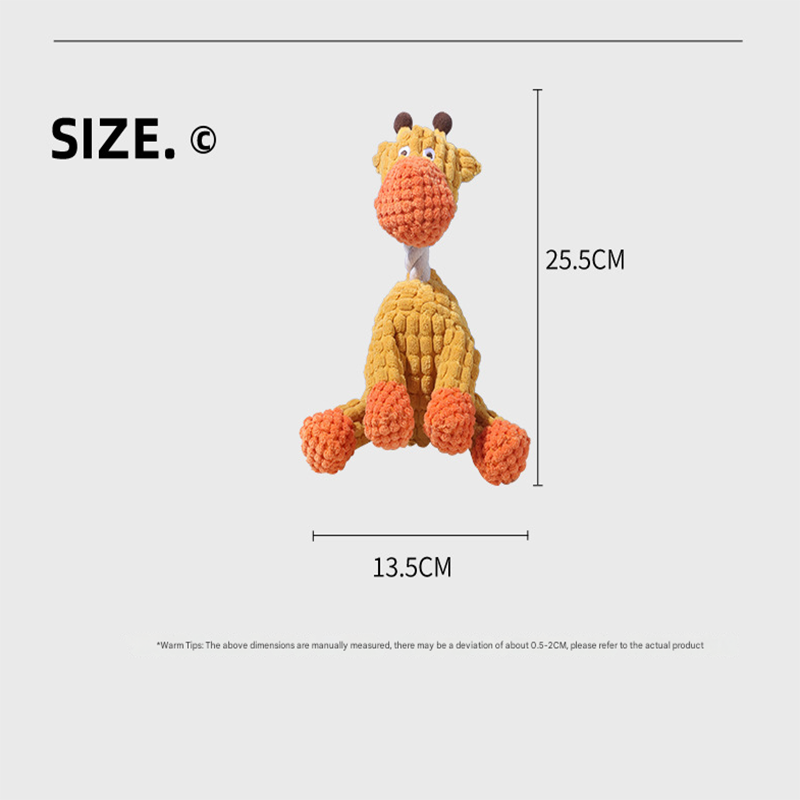 Corduroy Squeaky Dog Toy - Soft Enough to Cuddle, Tough Enough to Survive