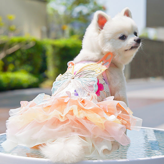 🏆 Butterfly Princess Dog Tutu 🦋 | Fluffy Fairy Dress (S–3XL)