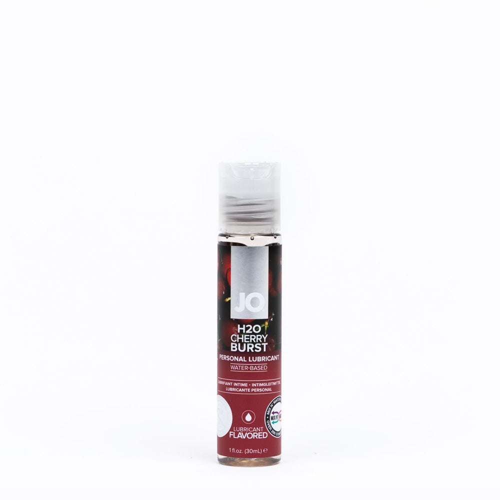 JO H2O Cherry Burst Lube - 30 mL - Cherry Flavoured Water Based Lubricant - 30 ml Bottle - 10116