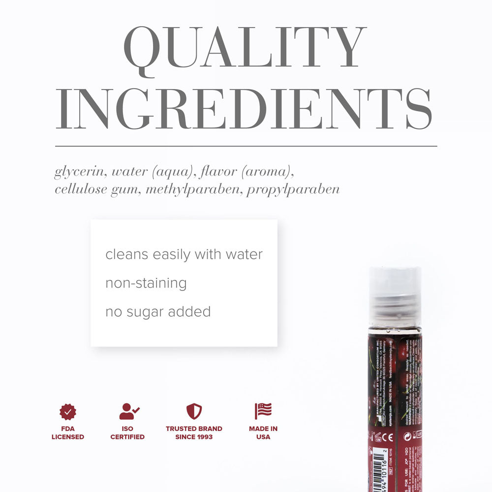 JO H2O Cherry Burst Lube - 30 mL - Cherry Flavoured Water Based Lubricant - 30 ml Bottle - 10116
