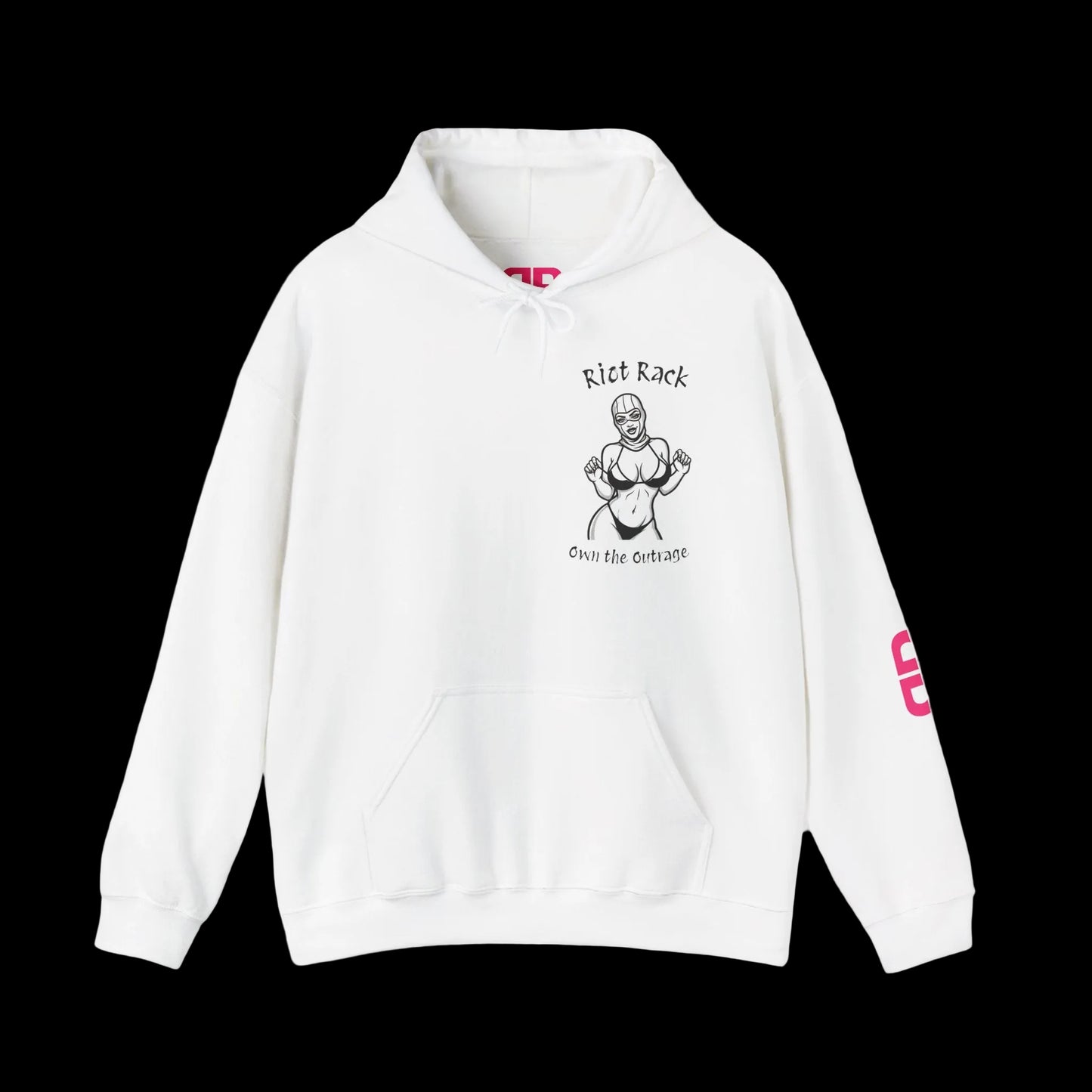 Riot Rack pinup silhouette Hoodie | White pullover sweatshirt