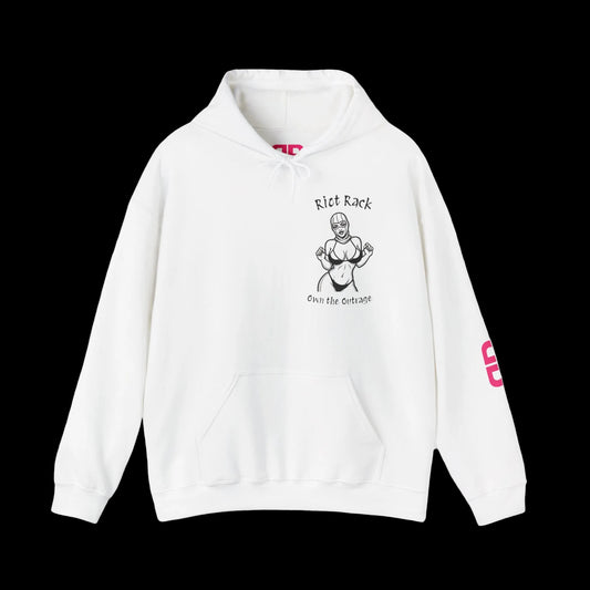 Riot Rack pinup silhouette Hoodie | White pullover sweatshirt