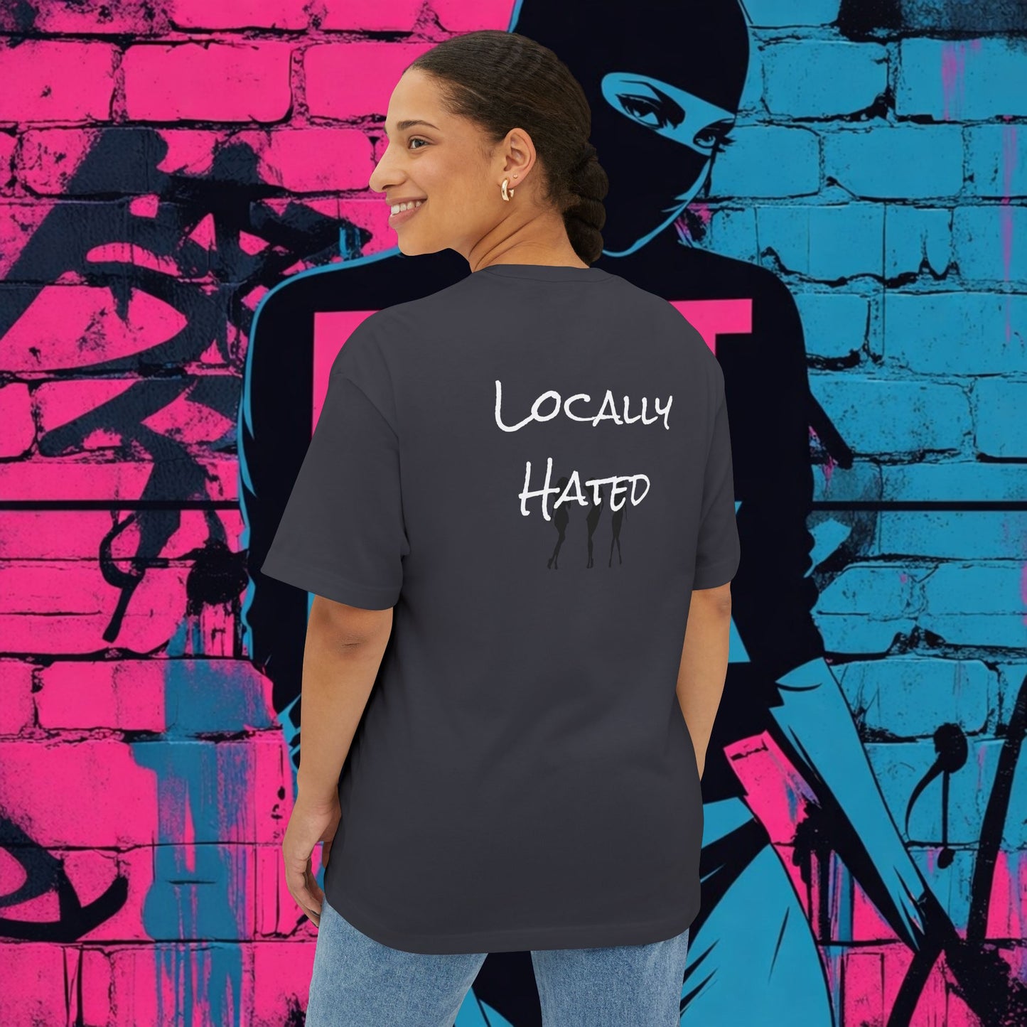 Locally Hated Graphic Tee — Riot Rack Front Logo, Back Script
