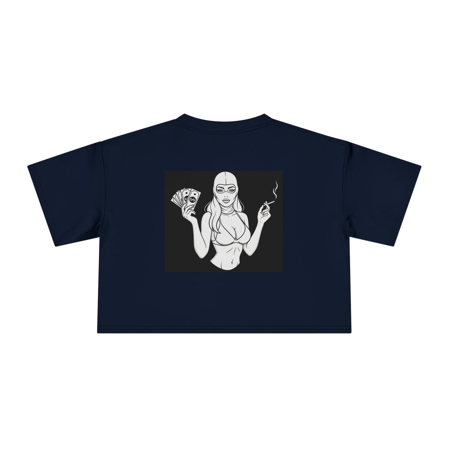 Locally Hated Crop Tee — Bold Graphic Femme with Money & Smoke
