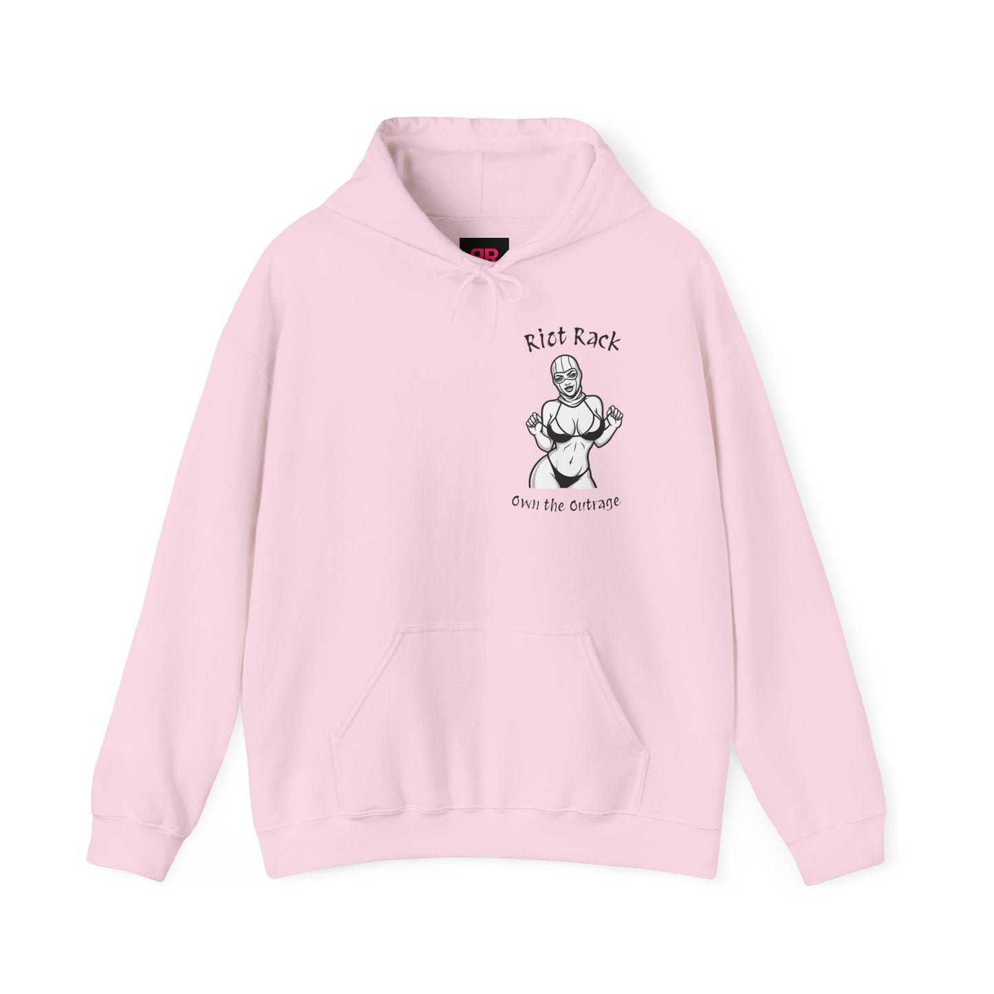 Hoodie - 'Riot Rack: Graphic Hoodie with Pin-Up Silhouette