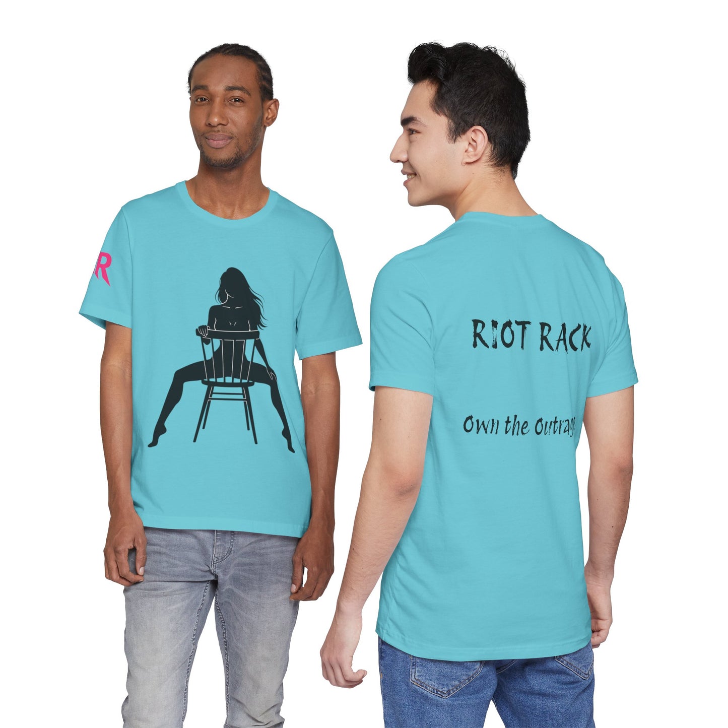 Graphic Tee — 'Riot Rack: Own the Outrage' Silhouette Chair Design