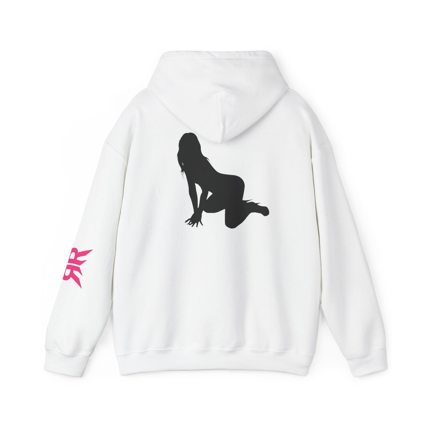 Riot Rack pinup silhouette Hoodie | White pullover sweatshirt