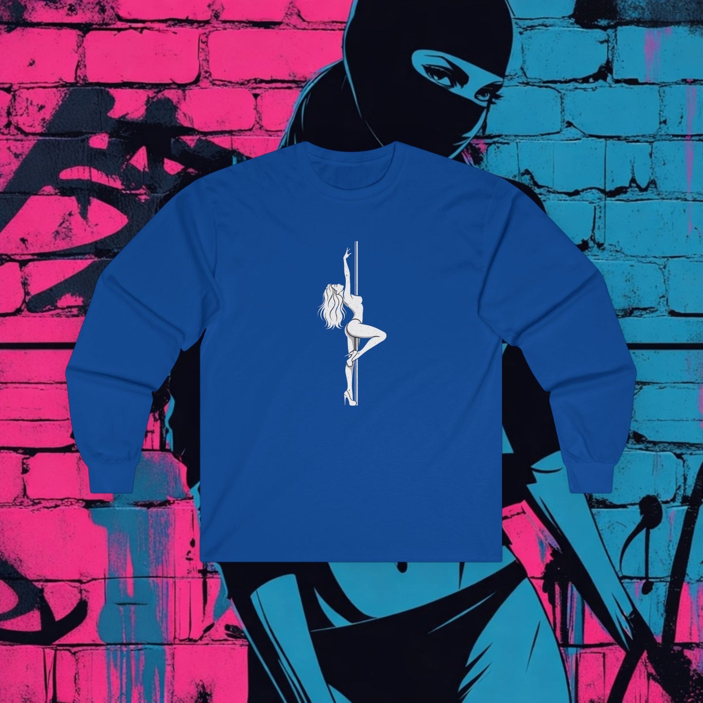 Pole Dancer Long Sleeve Tee — "Riot Rack: Own The Outrage" Graphic