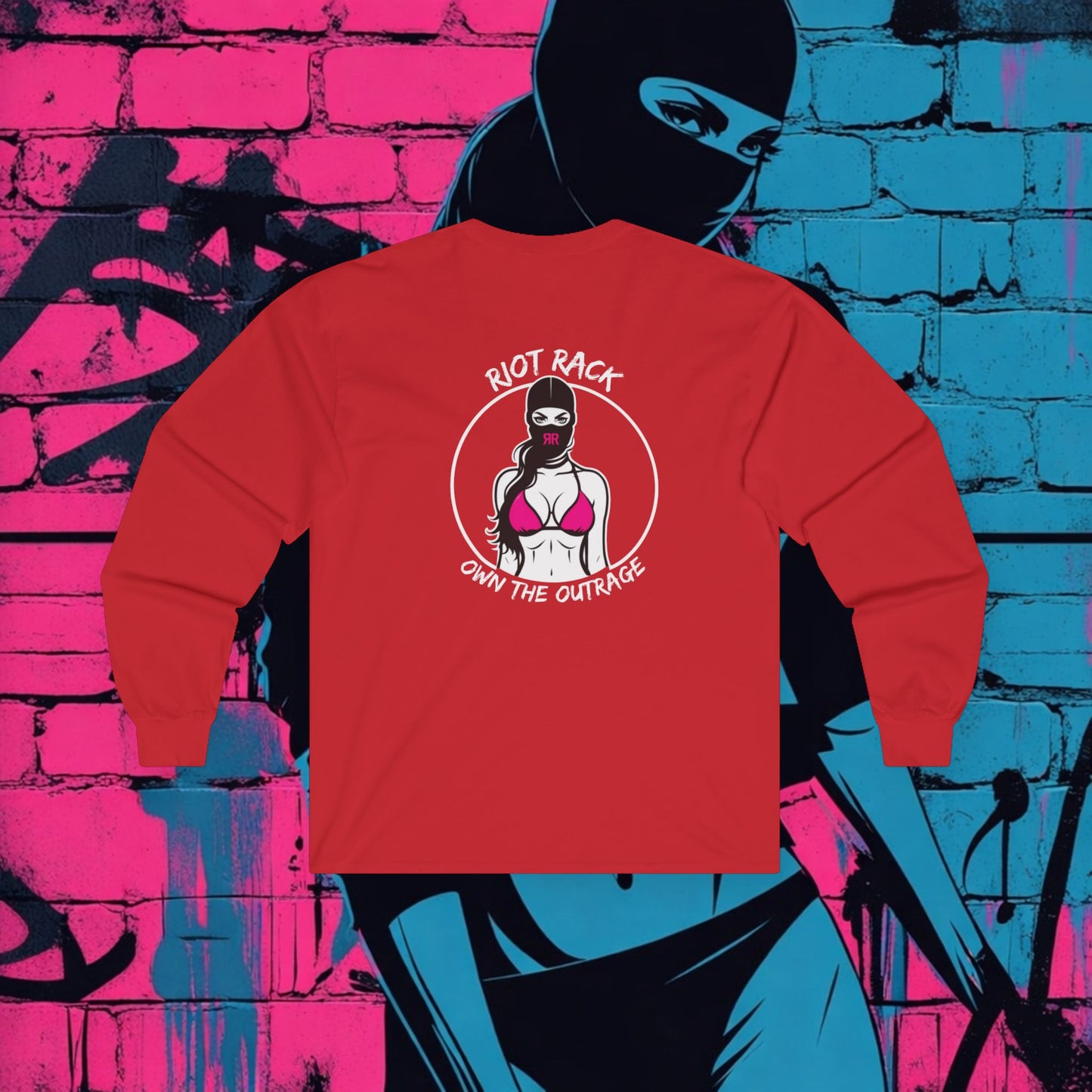 Pole Dancer Long Sleeve Tee — "Riot Rack: Own The Outrage" Graphic