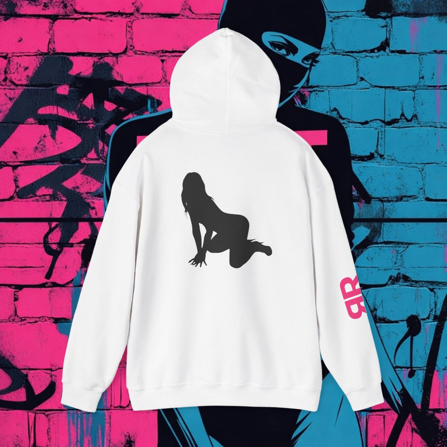 Riot Rack Pin-Up Rebel Hoodie | Bold Graphic Streetwear Hoodie | Vintage Front Print & Silhouette Back