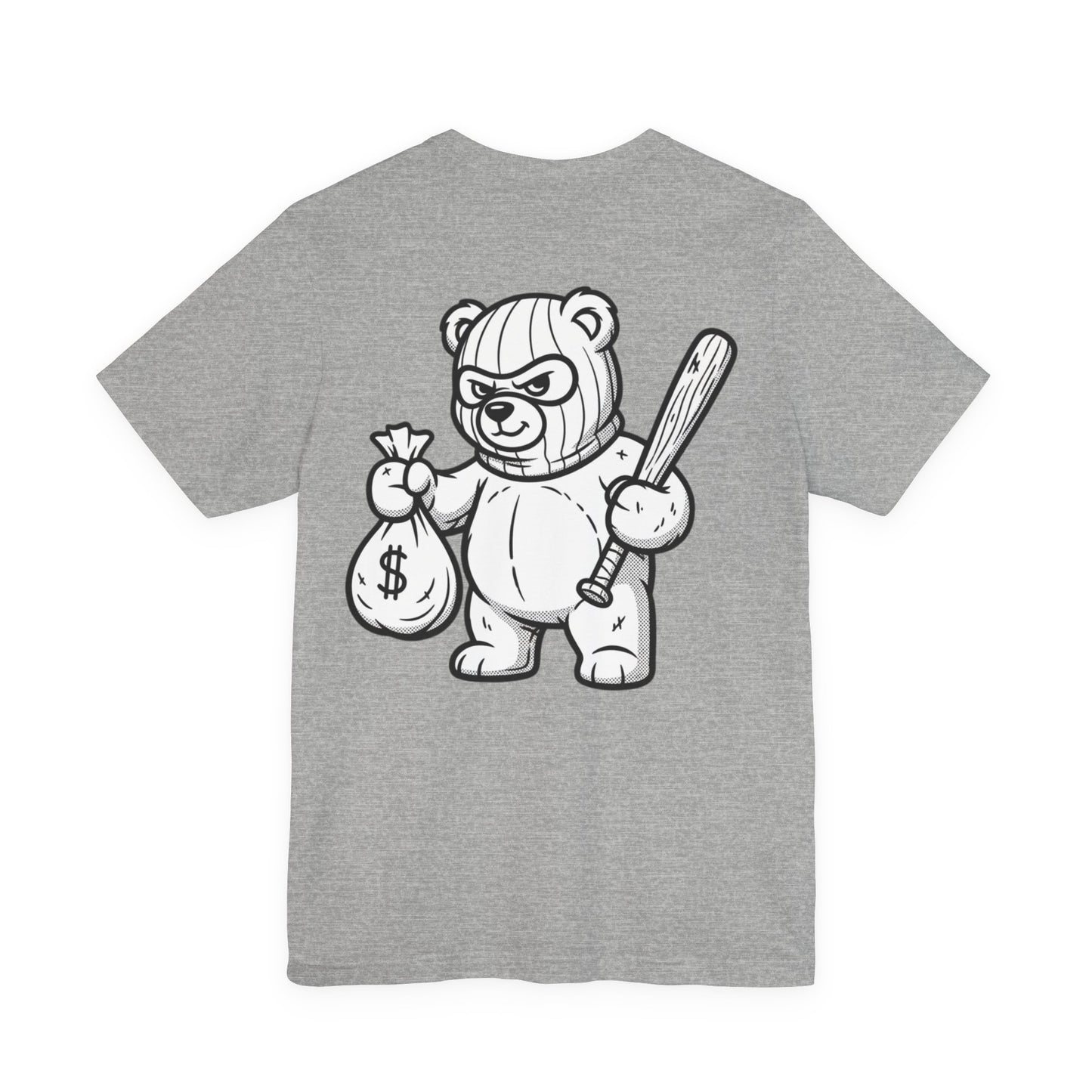 T-Shirt — 'Riot Rack' Teddy Bear Graphic Tee (Front Pocket + Back Crim Teddy Bear)