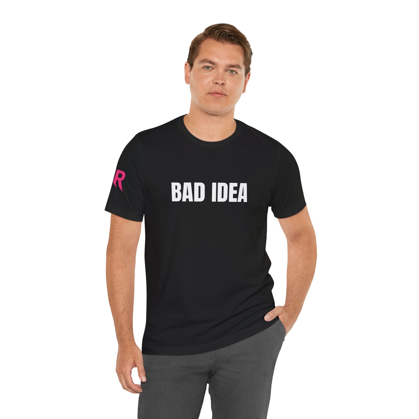 “BAD IDEA” Tee – Unhinged Statement Shirt (Black/White, XS–4XL)