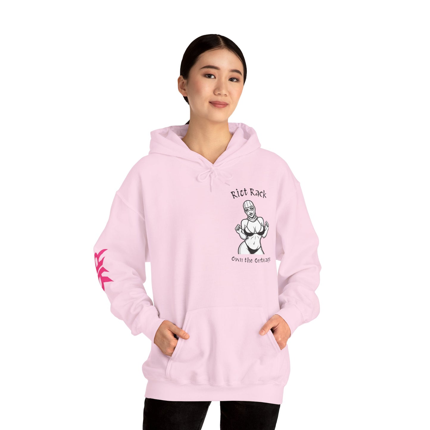 Riot Rack Pin-Up Rebel Hoodie | Bold Graphic Streetwear Hoodie | Vintage Front Print & Silhouette Back