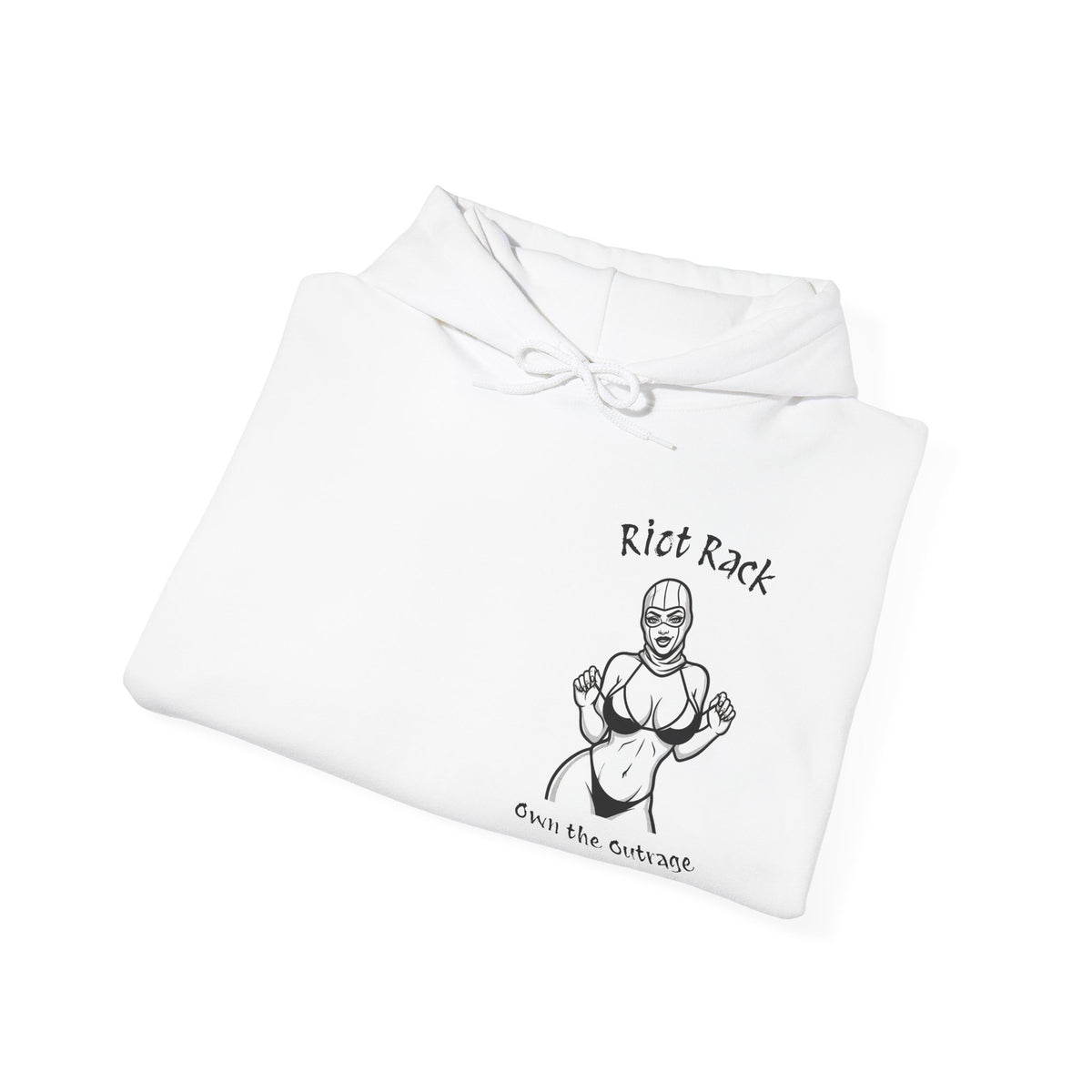 Riot Rack pinup silhouette Hoodie | White pullover sweatshirt