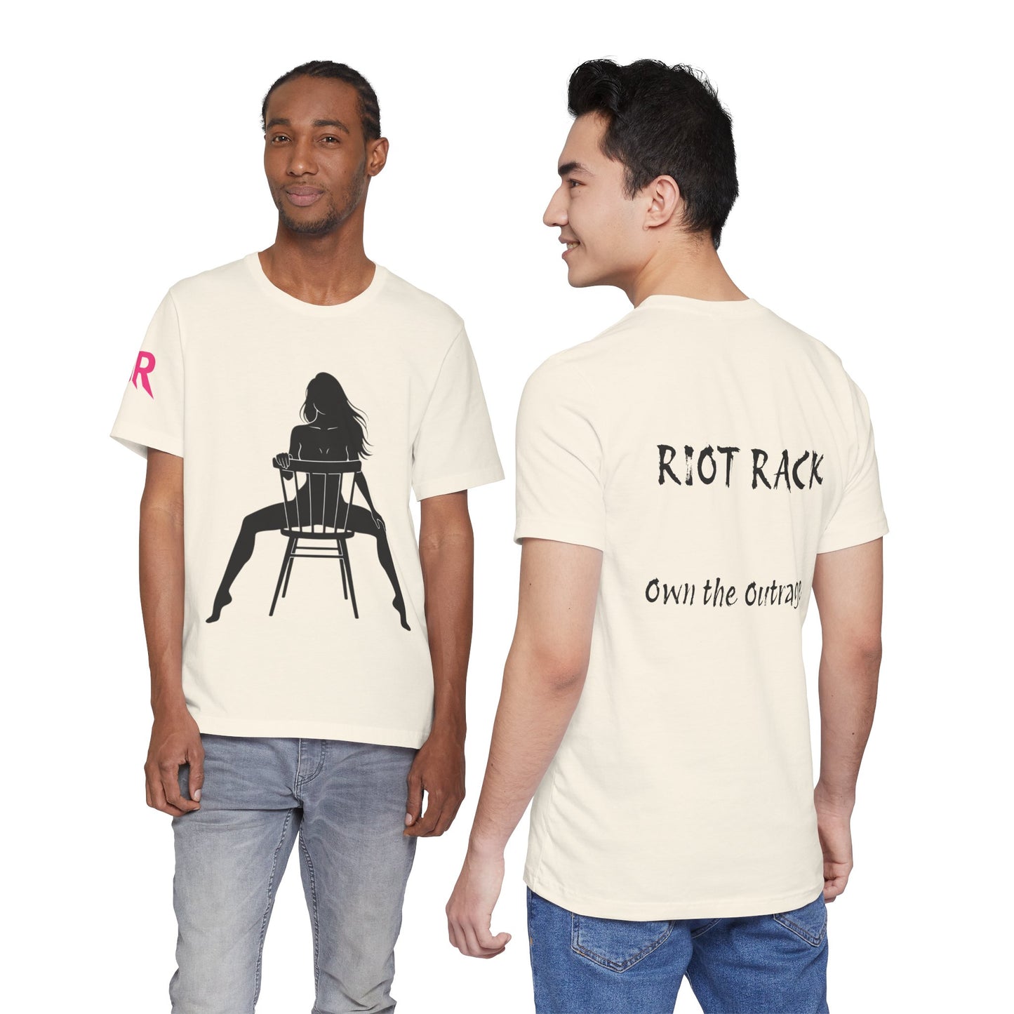 Graphic Tee — 'Riot Rack: Own the Outrage' Silhouette Chair Design