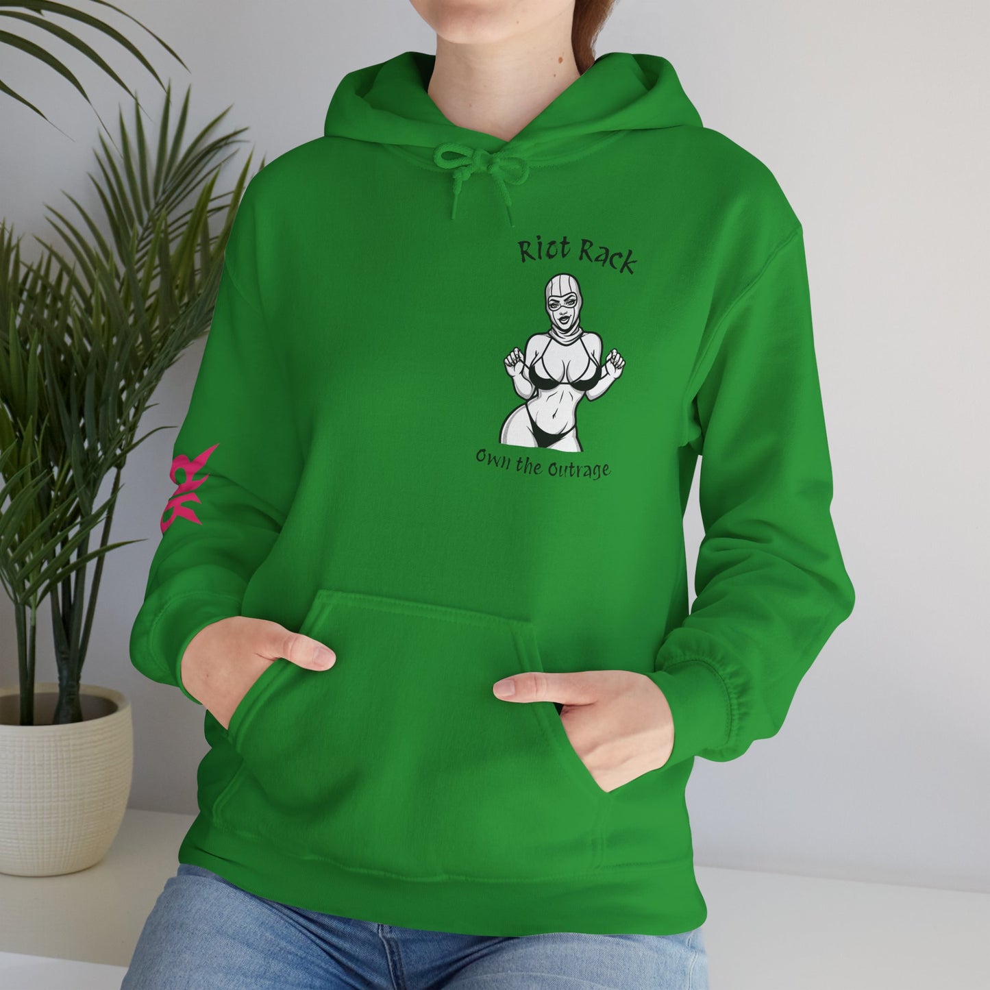 Riot Rack Pin-Up Rebel Hoodie | Bold Graphic Streetwear Hoodie | Vintage Front Print & Silhouette Back