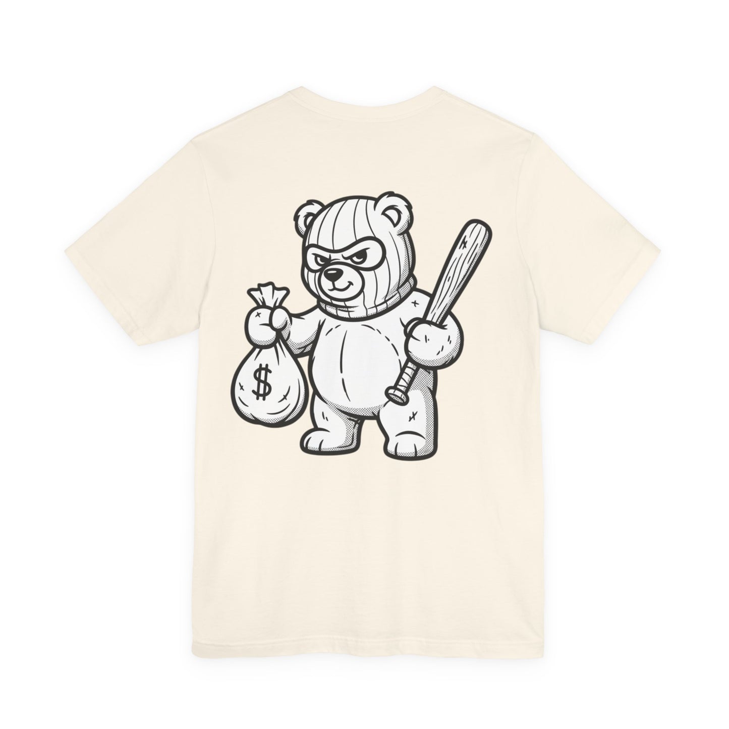 T-Shirt — 'Riot Rack' Teddy Bear Graphic Tee (Front Pocket + Back Crim Teddy Bear)