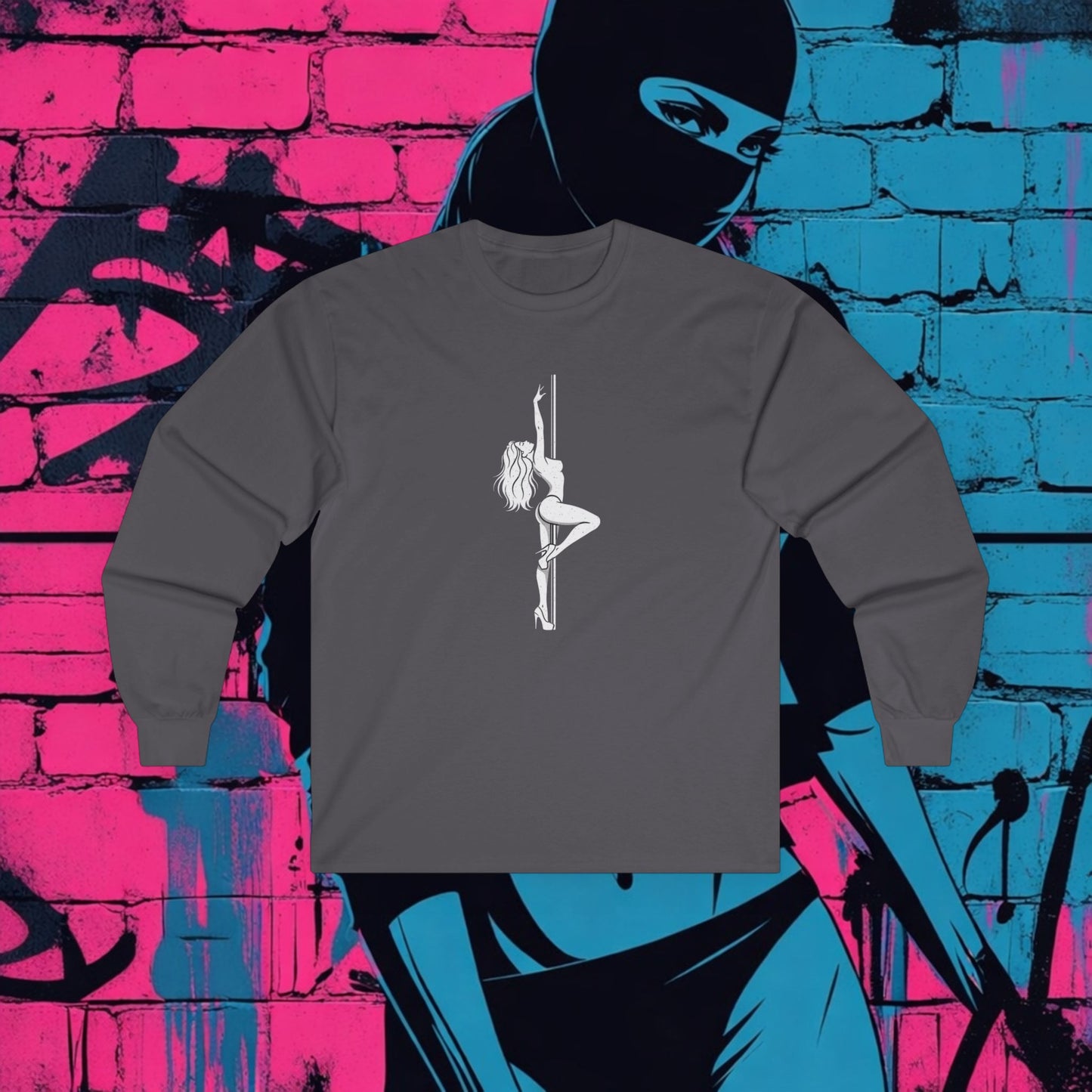 Pole Dancer Long Sleeve Tee — "Riot Rack: Own The Outrage" Graphic