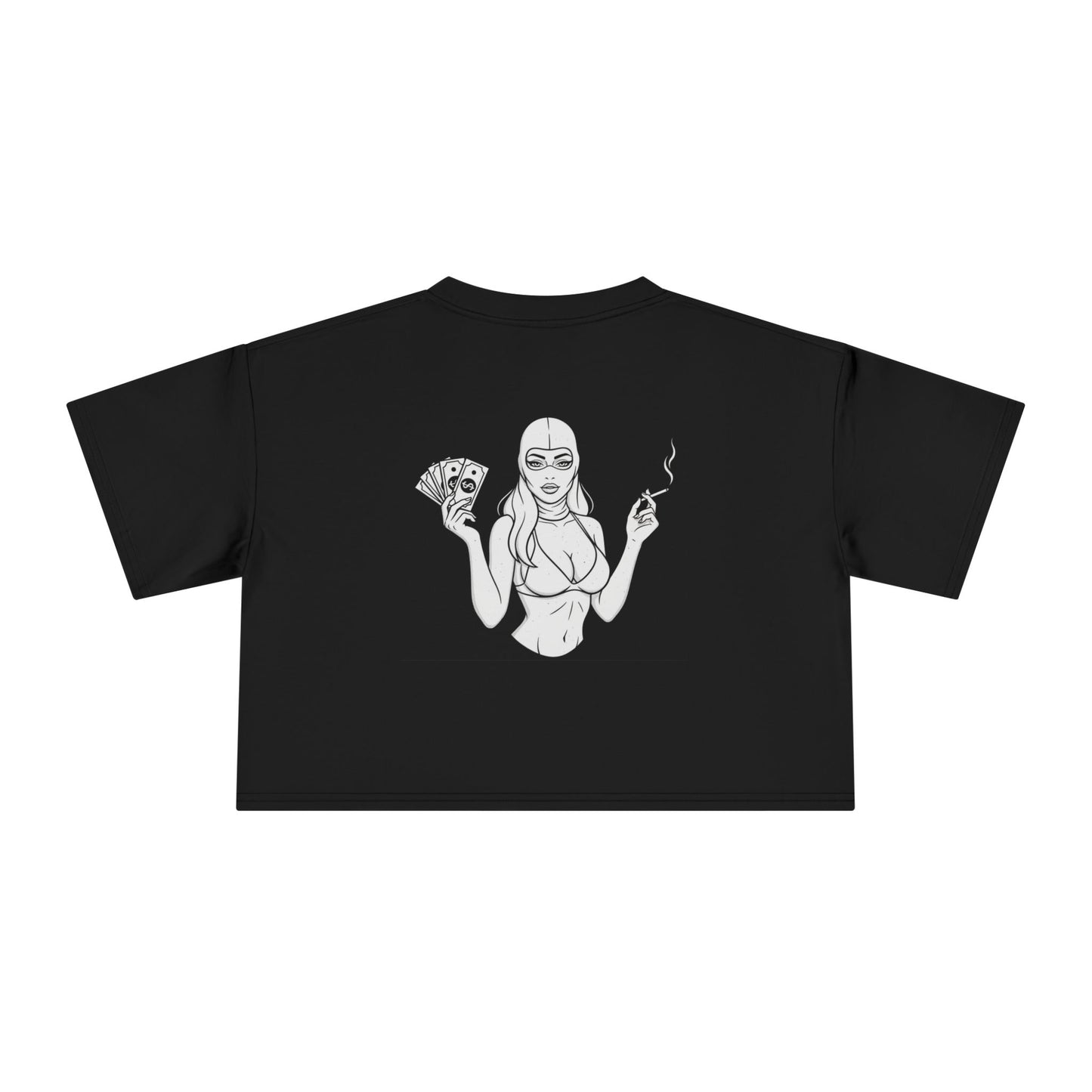 Locally Hated Crop Tee — Bold Graphic Femme with Money & Smoke