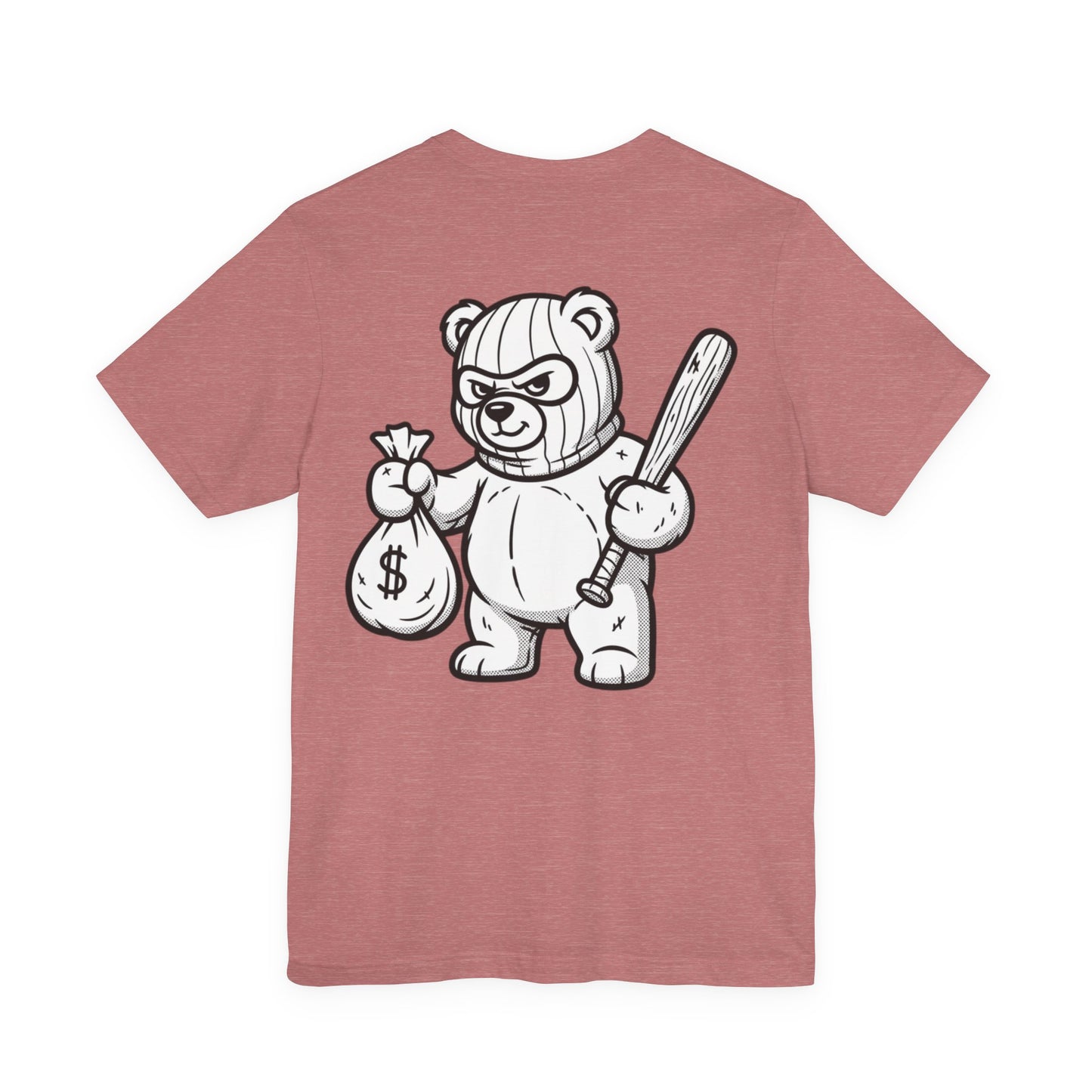 T-Shirt — 'Riot Rack' Teddy Bear Graphic Tee (Front Pocket + Back Crim Teddy Bear)