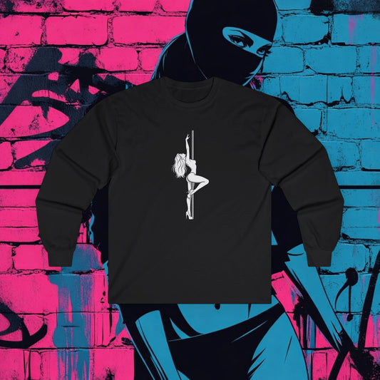 Pole Dancer Long Sleeve Tee — "Riot Rack: Own The Outrage" Graphic