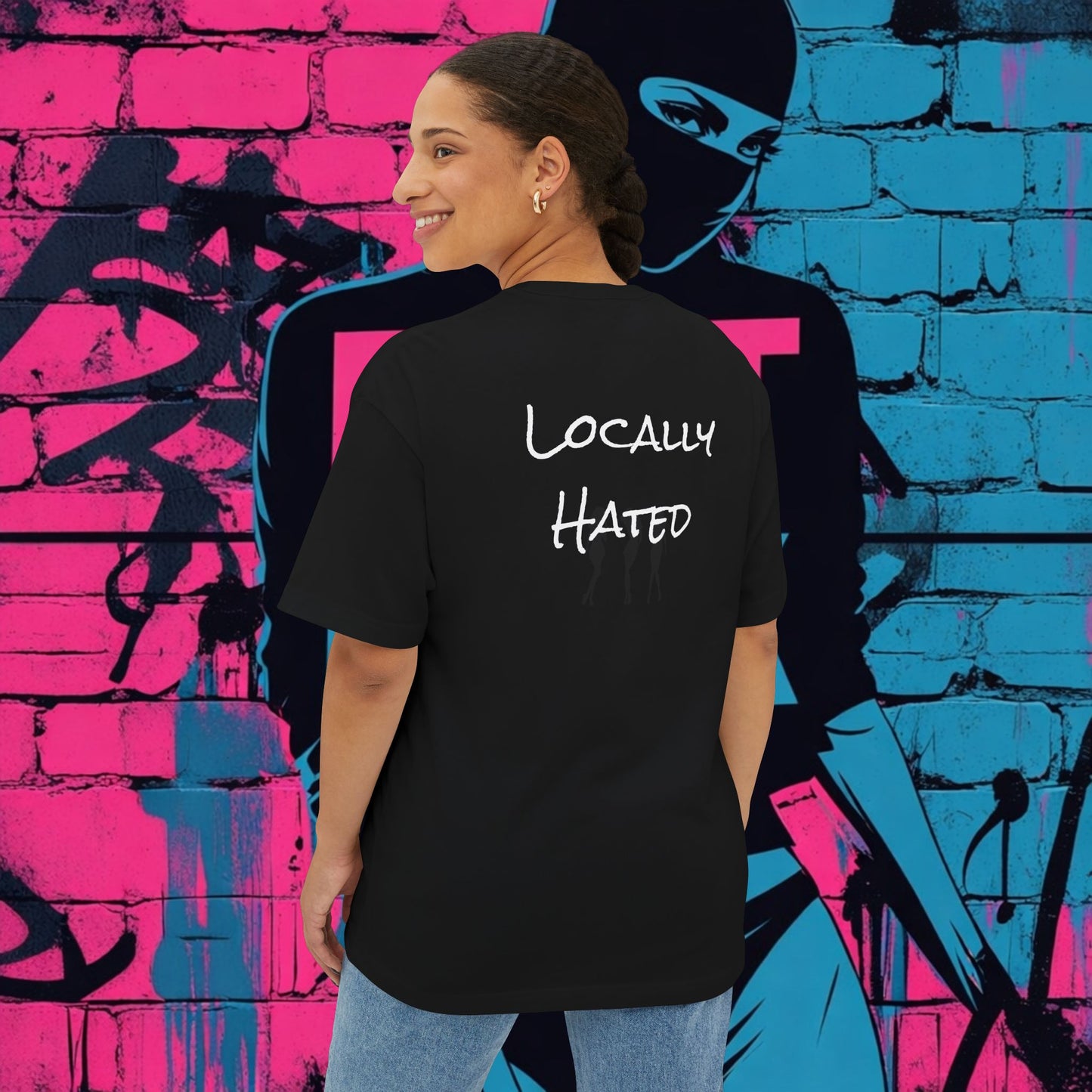Locally Hated Graphic Tee — Riot Rack Front Logo, Back Script