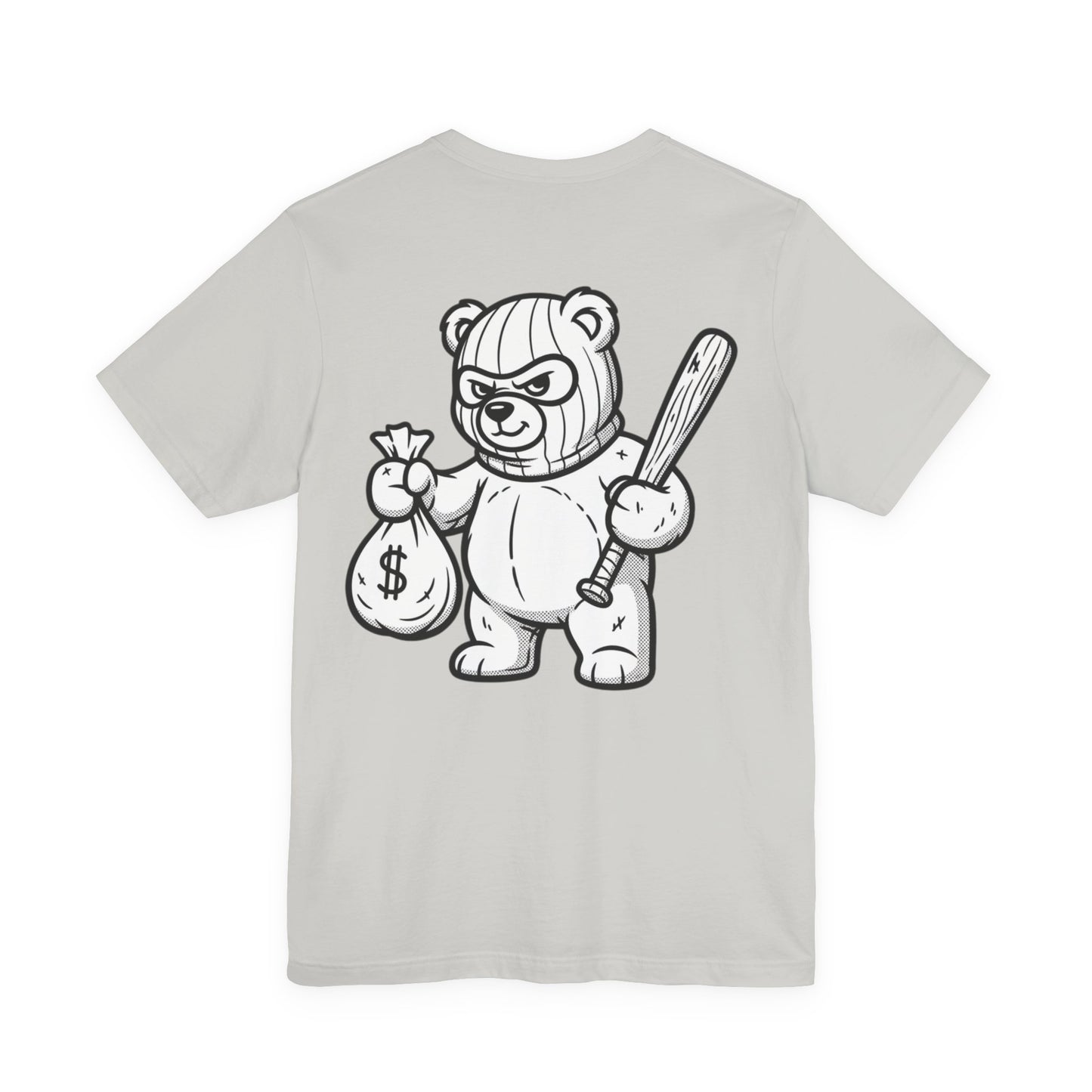 T-Shirt — 'Riot Rack' Teddy Bear Graphic Tee (Front Pocket + Back Crim Teddy Bear)