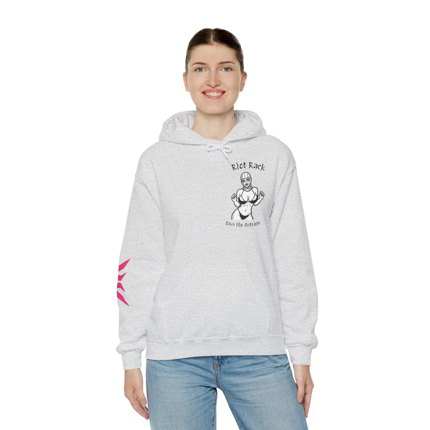 Riot Rack Pin-Up Rebel Hoodie | Bold Graphic Streetwear Hoodie | Vintage Front Print & Silhouette Back