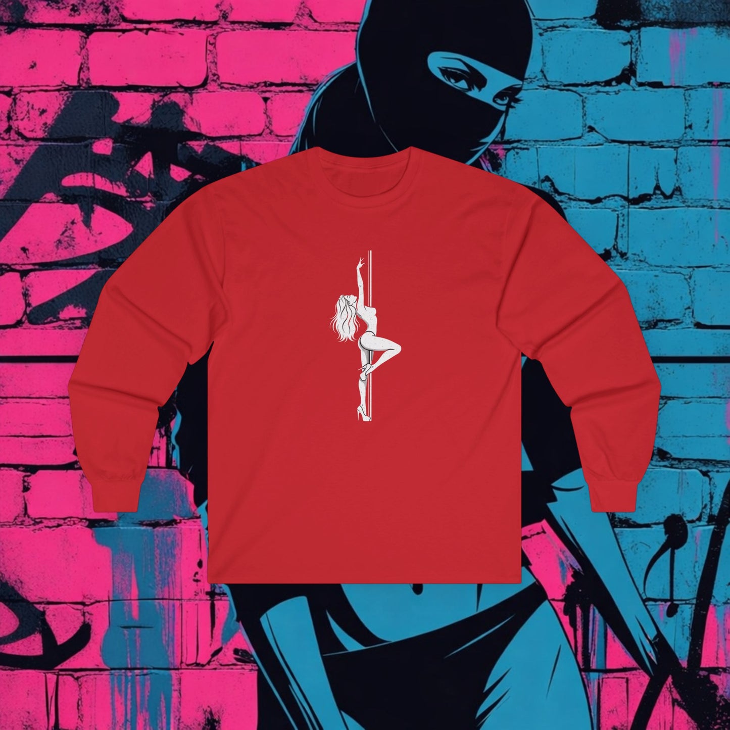 Pole Dancer Long Sleeve Tee — "Riot Rack: Own The Outrage" Graphic
