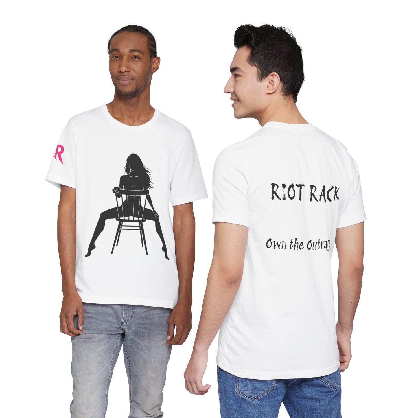 Graphic Tee — 'Riot Rack: Own the Outrage' Silhouette Chair Design