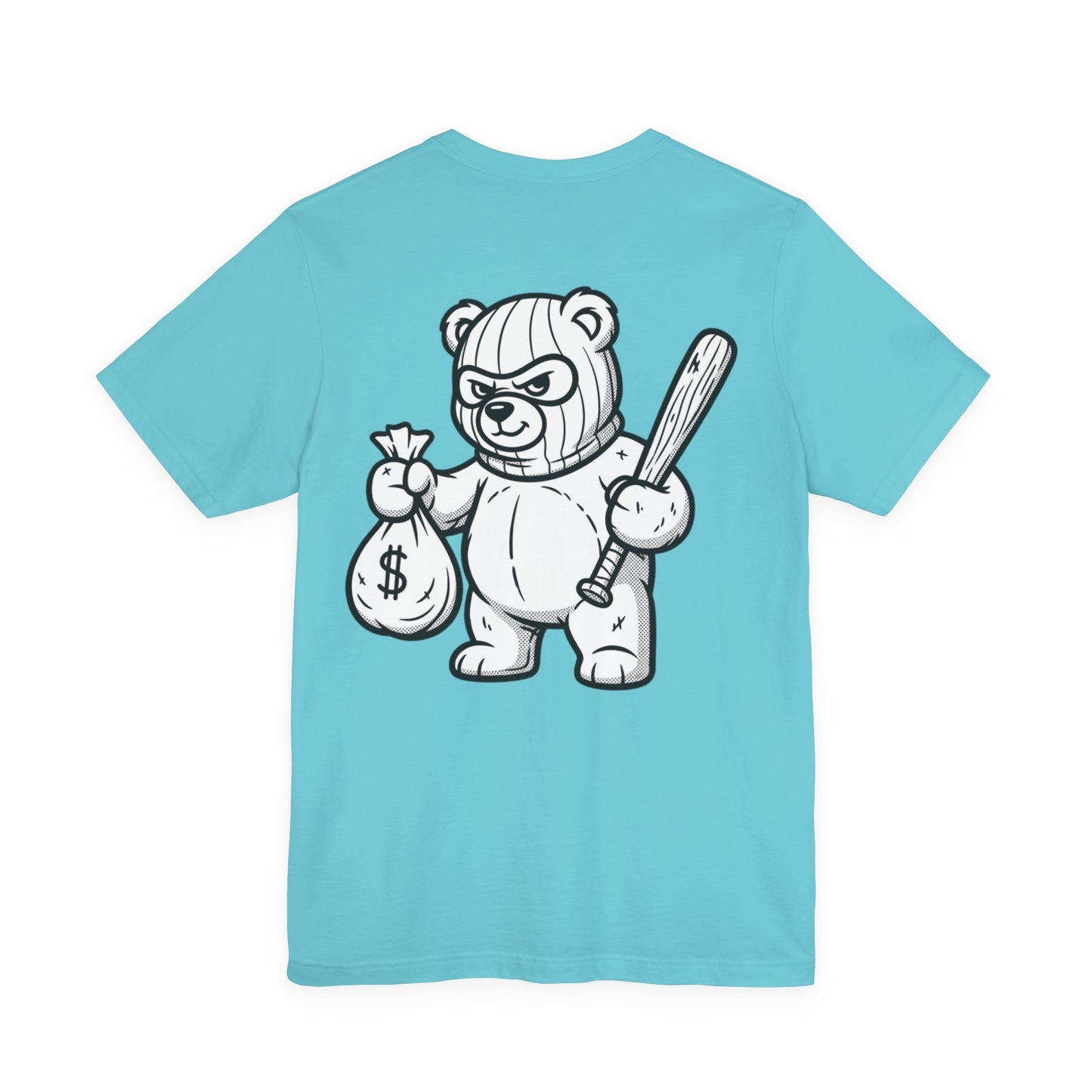 T-Shirt — 'Riot Rack' Teddy Bear Graphic Tee (Front Pocket + Back Crim Teddy Bear)