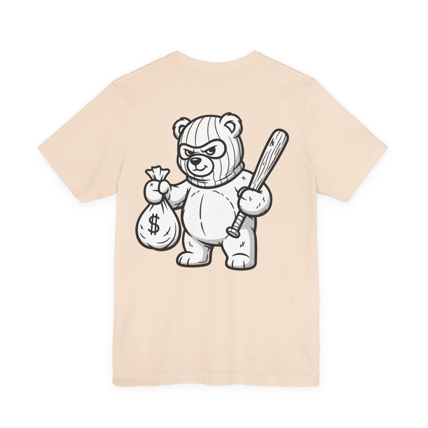 T-Shirt — 'Riot Rack' Teddy Bear Graphic Tee (Front Pocket + Back Crim Teddy Bear)