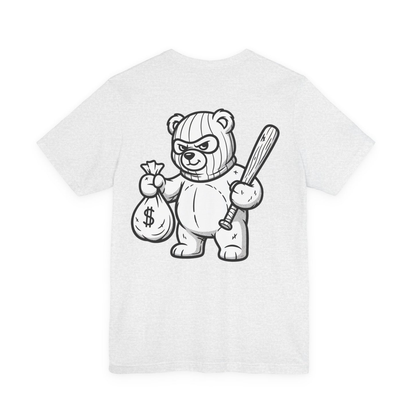 T-Shirt — 'Riot Rack' Teddy Bear Graphic Tee (Front Pocket + Back Crim Teddy Bear)