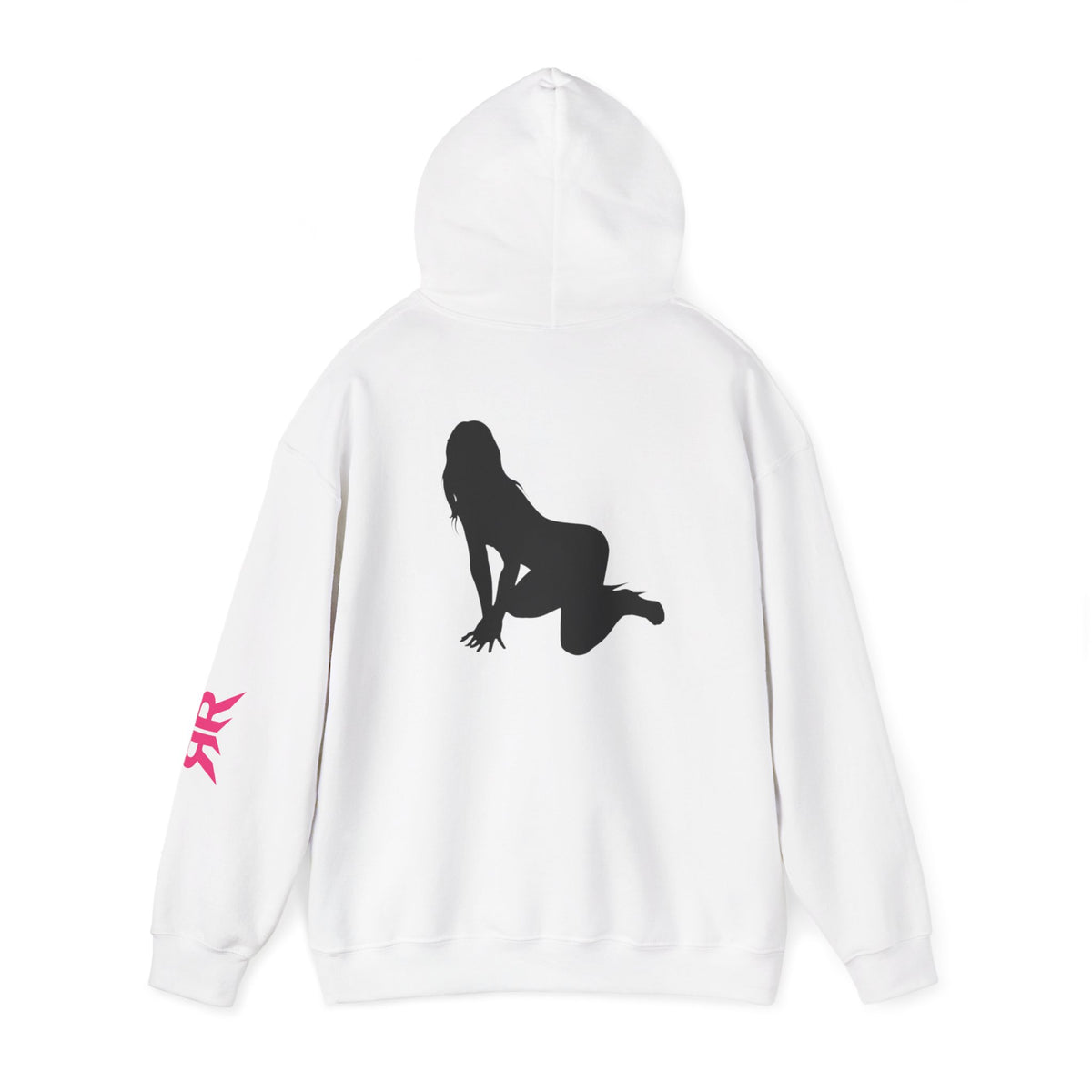 Riot Rack pinup silhouette Hoodie | White pullover sweatshirt