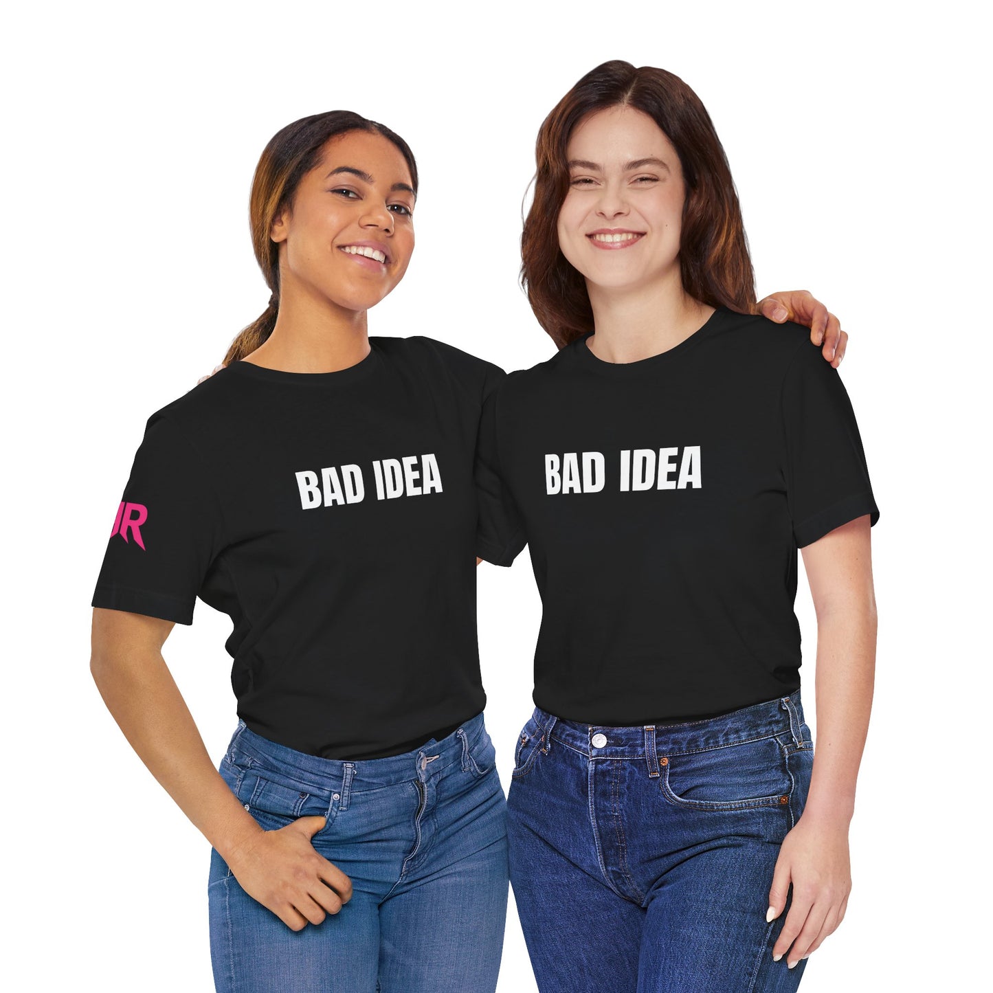 “BAD IDEA” Tee – Unhinged Statement Shirt (Black/White, XS–4XL)