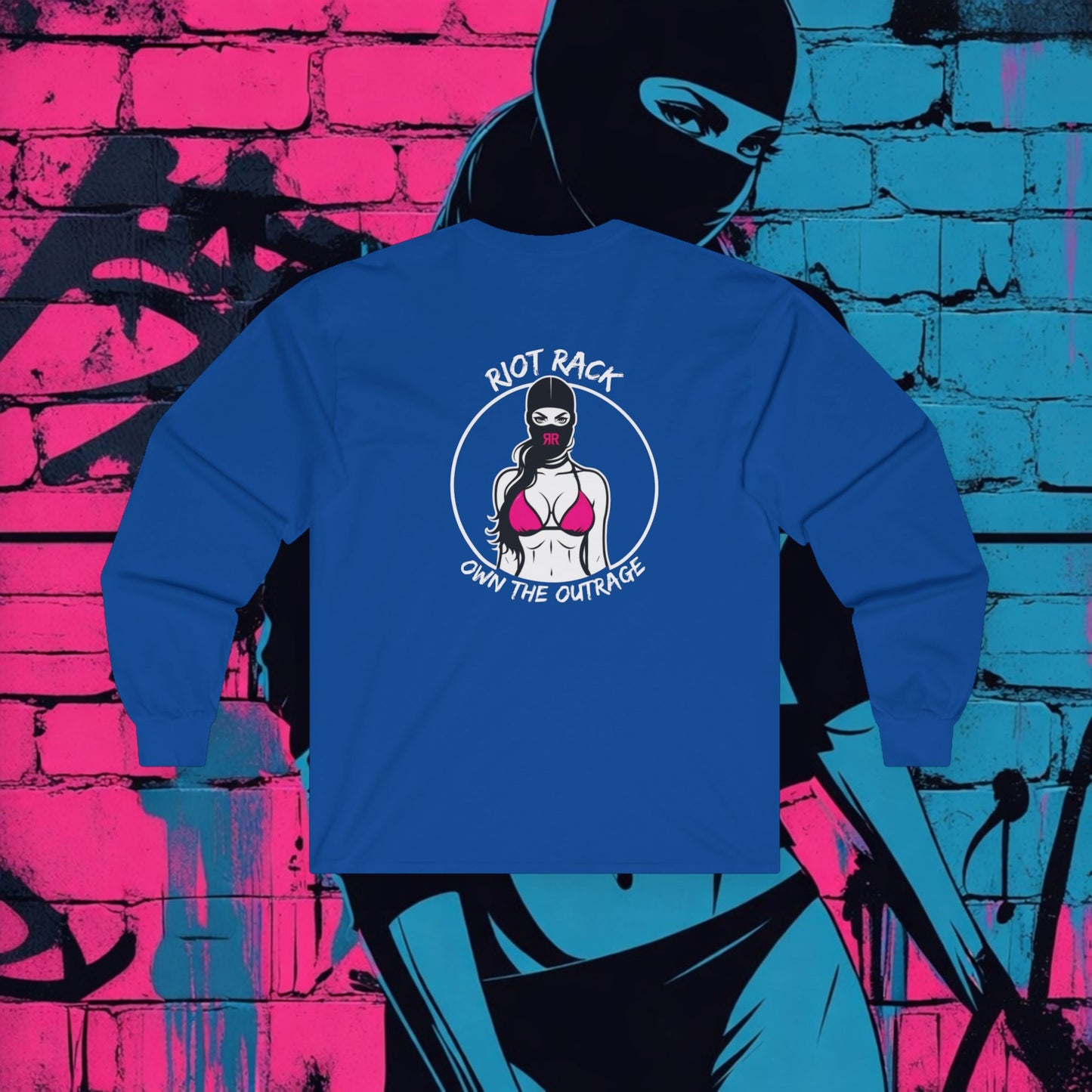 Pole Dancer Long Sleeve Tee — "Riot Rack: Own The Outrage" Graphic