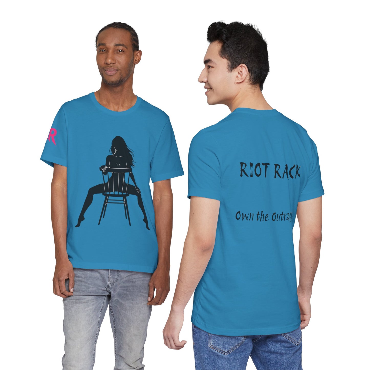 Graphic Tee — 'Riot Rack: Own the Outrage' Silhouette Chair Design