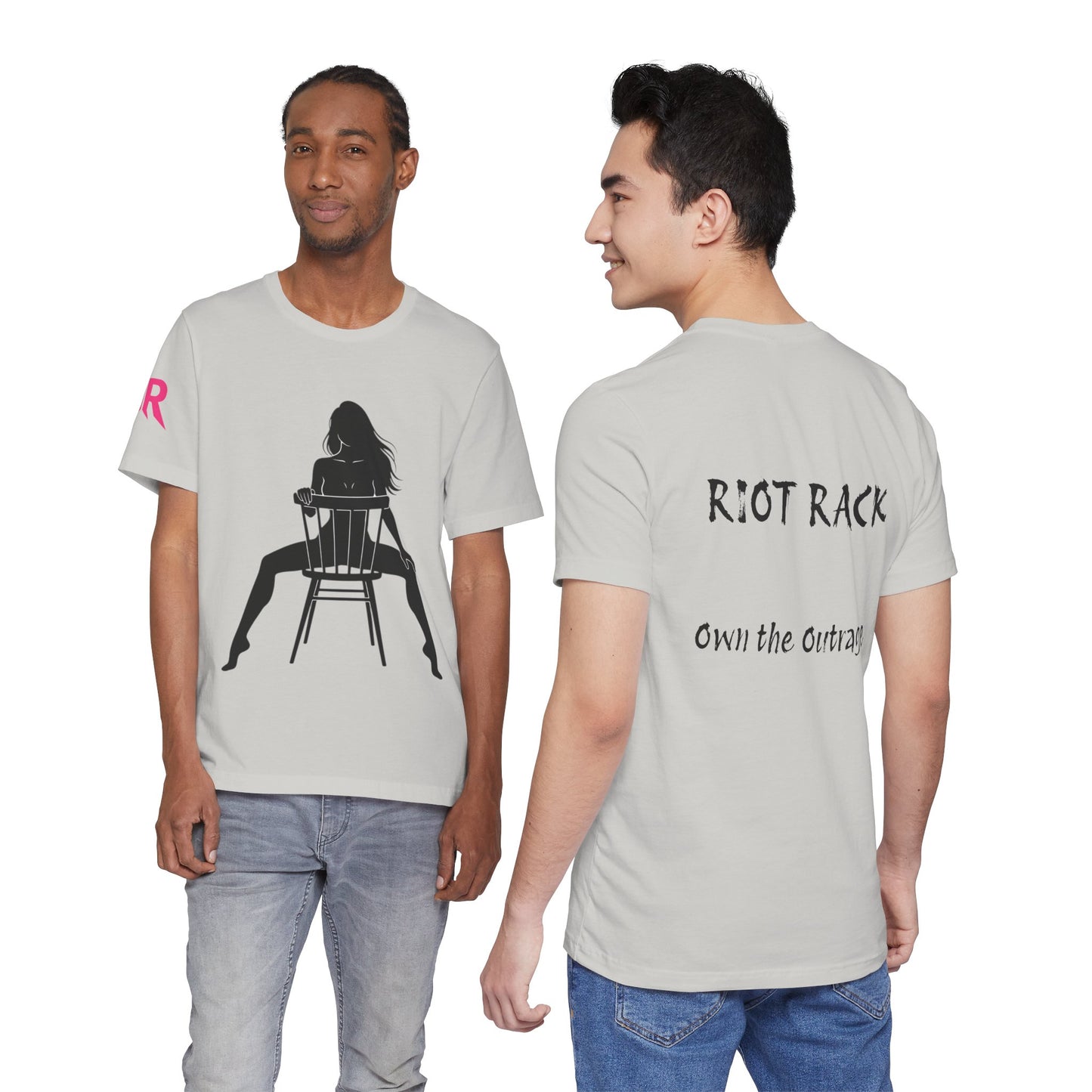 Graphic Tee — 'Riot Rack: Own the Outrage' Silhouette Chair Design