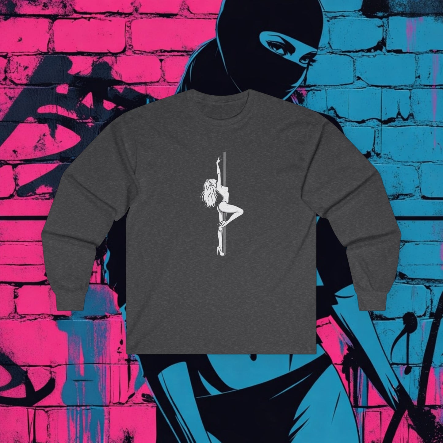 Pole Dancer Long Sleeve Tee — "Riot Rack: Own The Outrage" Graphic