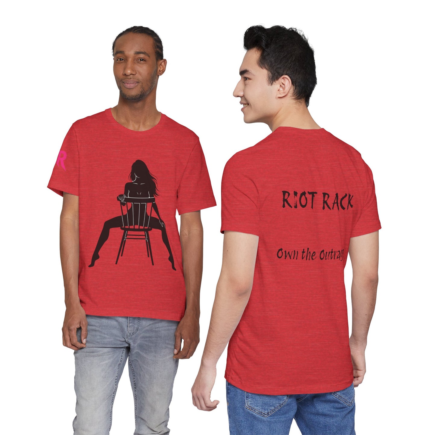 Graphic Tee — 'Riot Rack: Own the Outrage' Silhouette Chair Design