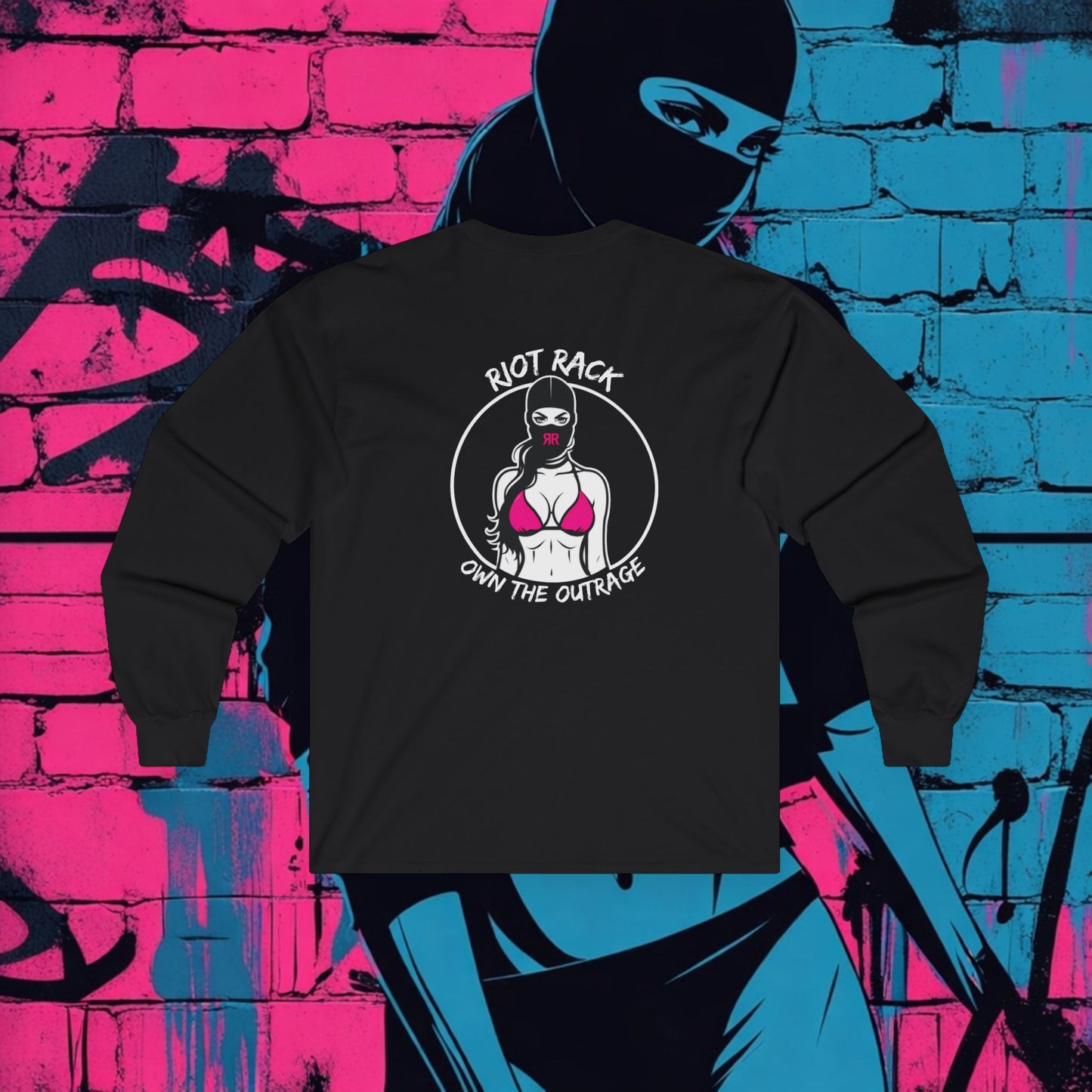 Pole Dancer Long Sleeve Tee — "Riot Rack: Own The Outrage" Graphic
