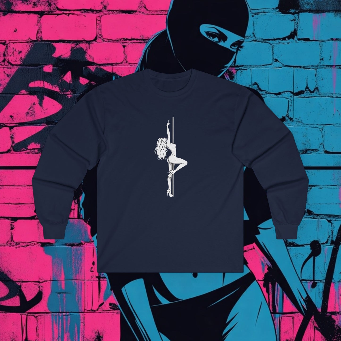 Pole Dancer Long Sleeve Tee — "Riot Rack: Own The Outrage" Graphic