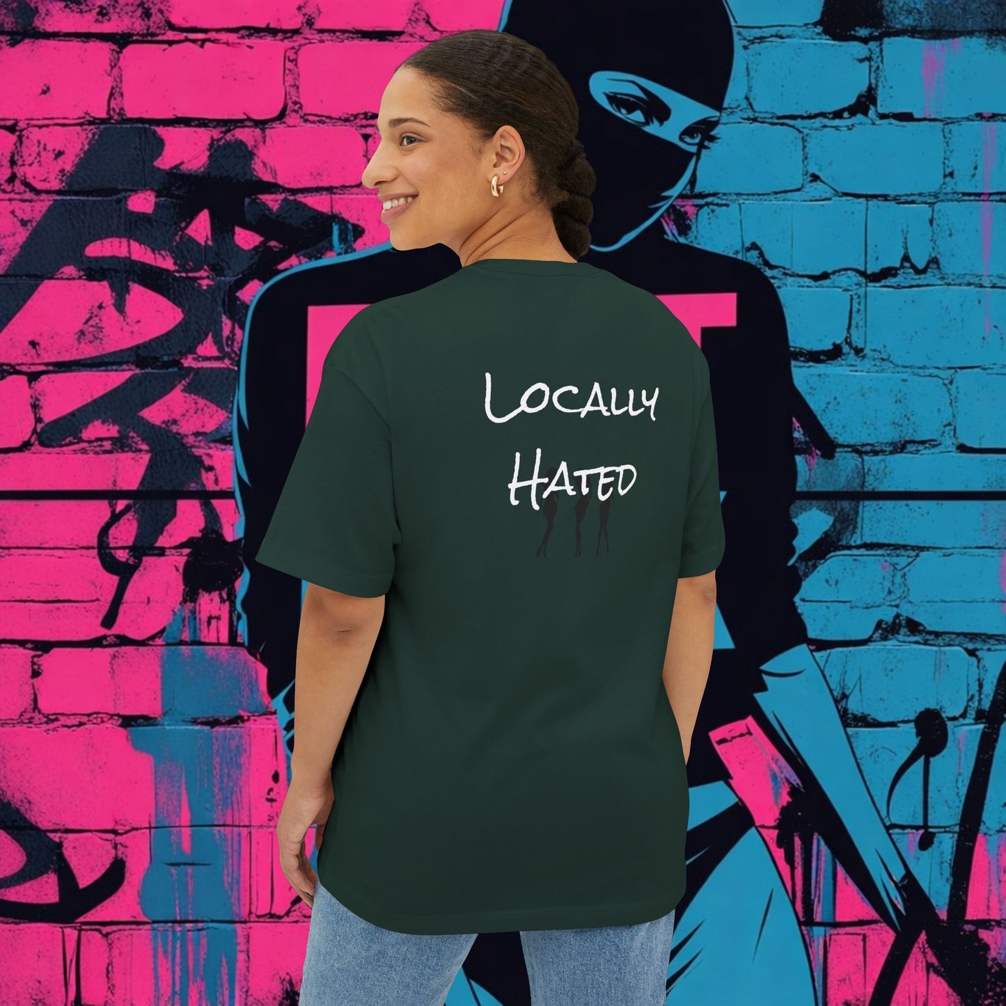 Locally Hated Graphic Tee — Riot Rack Front Logo, Back Script