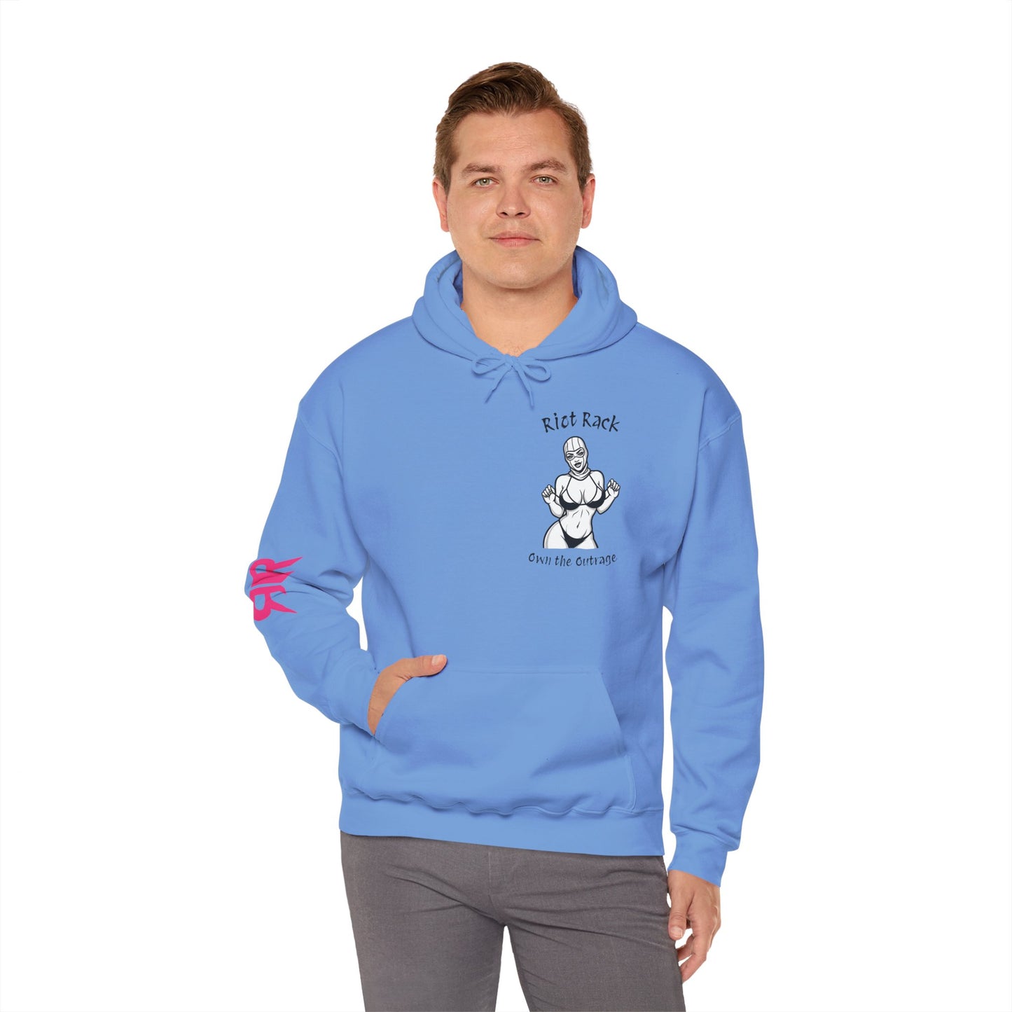 Riot Rack Pin-Up Rebel Hoodie | Bold Graphic Streetwear Hoodie | Vintage Front Print & Silhouette Back